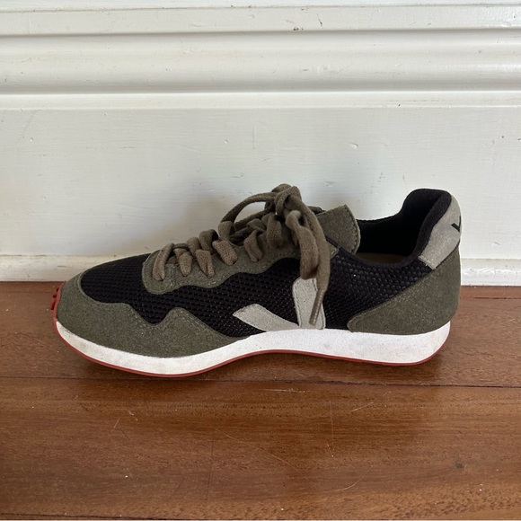 Veja Black and Olive Sneakers - Picture 3 of 12